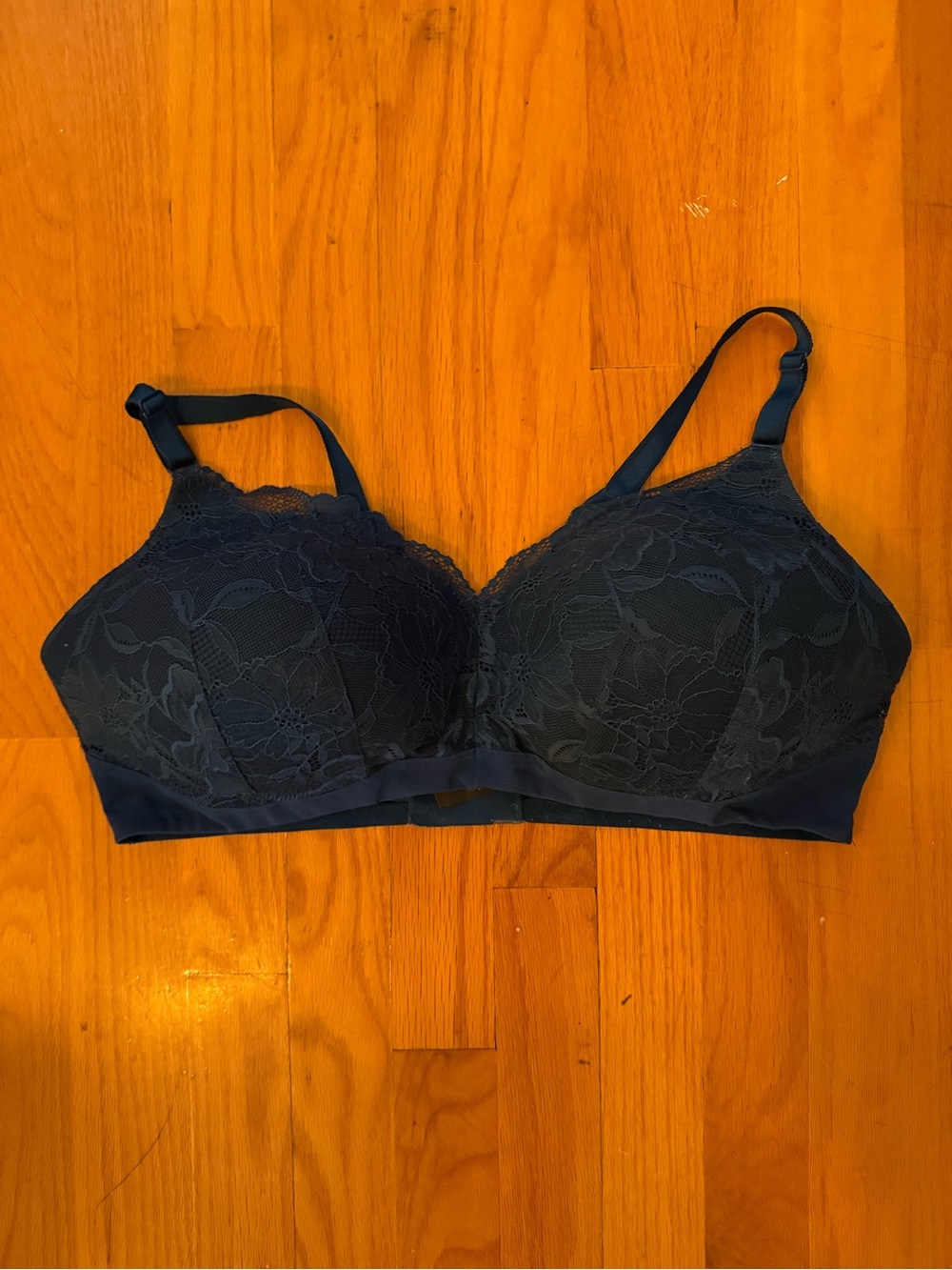 Torrid Lace-Detail Wireless Comfort Bra - Dark Blue
